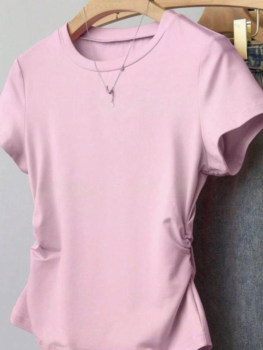 Baby pink short sleeve tee